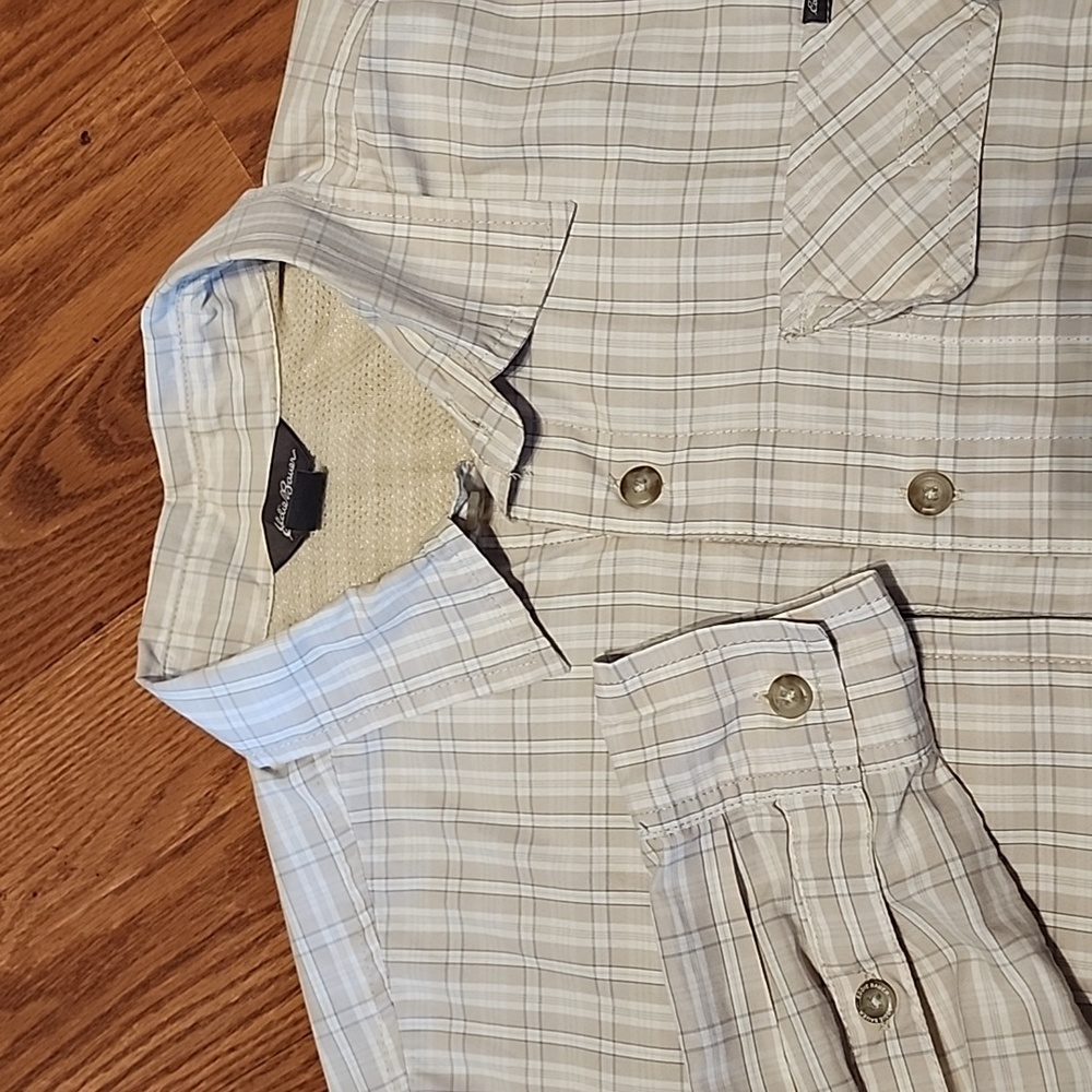 Eddie bauer‎ travel button up long sleeve shirt small